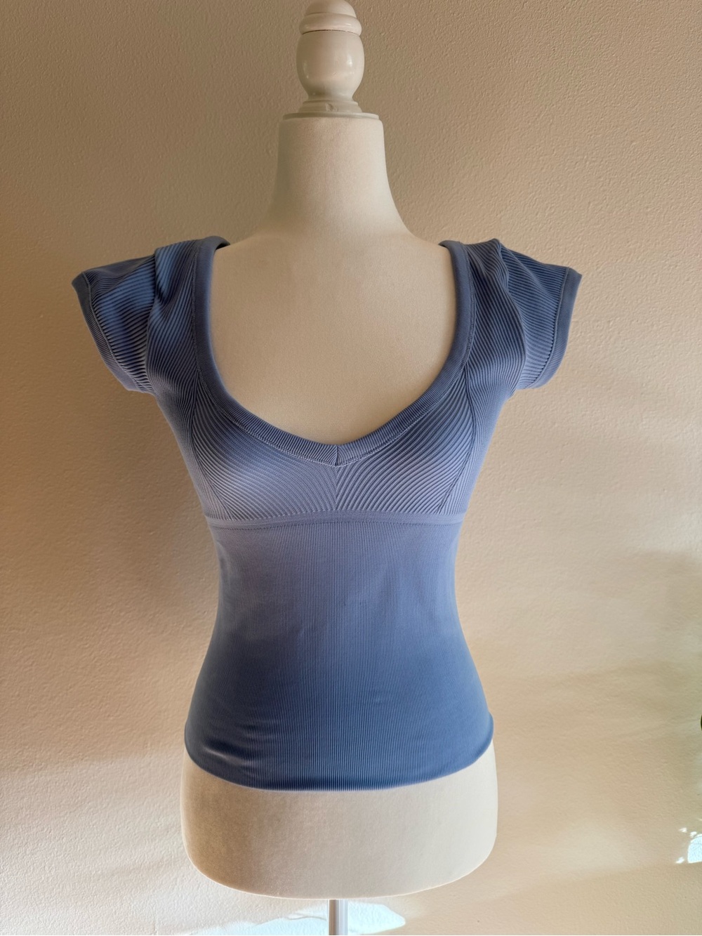 Urban Outfitters Scoop-Neck Short Sleeve Tee in Dusty Blue